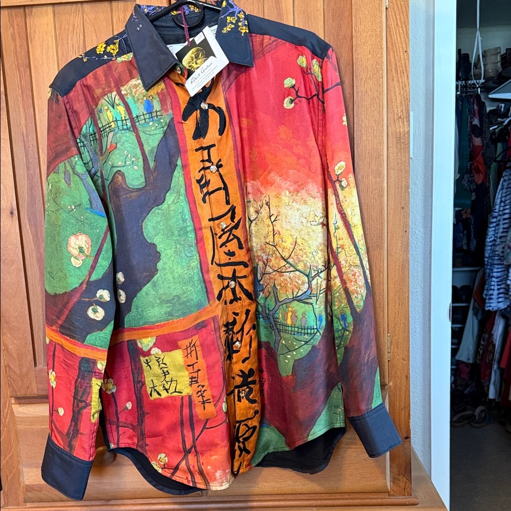 Robert Graham Japonaiserie Artistic Van Gogh Museum and Floral Shirt